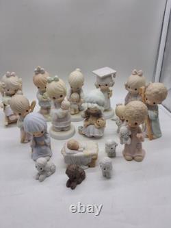 17pc lot Vintage Precious Moments Christmas Nativity & Milestone Figurines Mixed