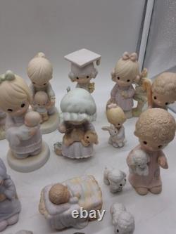 17pc lot Vintage Precious Moments Christmas Nativity & Milestone Figurines Mixed