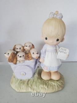 1977 Precious Moments God Loveth a Cheerful Giver Free Puppies Rare Original 21