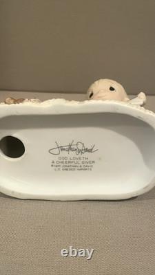 1977 Precious Moments God Loveth a Cheerful Giver Free Puppies Rare Retired