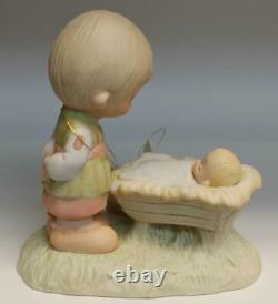 1978 Precious Moments Come Let Us Adore Him E-2011 Original 21 Boy /Manger Baby