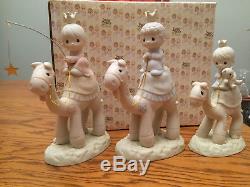 1981 PRECIOUS MOMENTS Nativity LG SET E5624 THEY FOLLOWED THE STAR Kings Camels