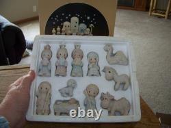 1982 Precious Moment Mini Nativity withRARE TURBAN SHEPHERD BOY FIGURE E-2395 withBx