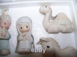 1982 Precious Moment Mini Nativity withRARE TURBAN SHEPHERD BOY FIGURE E-2395 withBx