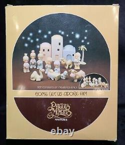 1982 Precious Moments Come Let Us Adore Him Mini Nativity E239511 pieces