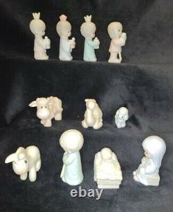 1982 Precious Moments Come Let Us Adore Him Mini Nativity E239511 pieces