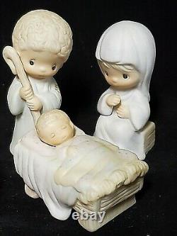 1982 Precious Moments Miniature Nativity Come Let Us Adore Him 18 Pieces