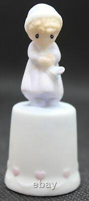 1985 Enesco Precious Moments Mother Sew Dear 9 Pieces Thimbles Angel Figurine