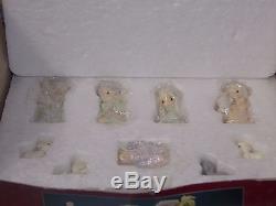 1989 Enesco Precious Moments Miniature Pewter Nativity Manger Complete Set