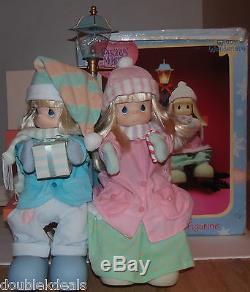 1994 21 Precious Moments Holiday Action Animated Figurine Set Lamp By Enesco