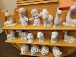 1996 Precious Moments Noahs Ark Porcelain figures and wooden display