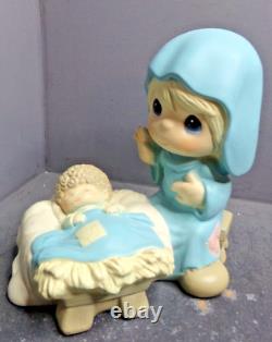 1998 Precious Moments Large 13 Inch 4 Piece Resin Nativity Set