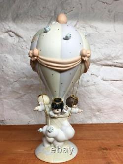 1999 Precious Moments He Watches Over Us All Hot Air Balloon Angels Clouds PM993