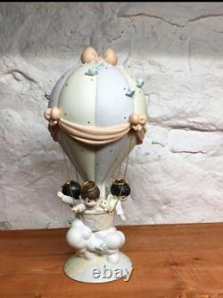 1999 Precious Moments He Watches Over Us All Hot Air Balloon Angels Clouds PM993