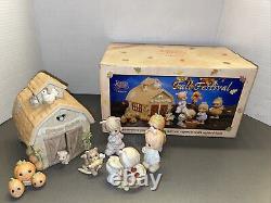 2000 Precious Moments Fall Festival #732494 7 Piece Set lighted RETIRED WithBox