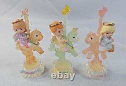 2002 Enesco Precious Moments Rainbow Carousel Mirrored Display & 6 Figurines