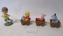 2012 Precious Moments Christopher Robin pulling Pooh Wagon Piglet Eeyore, 122406