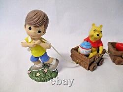 2012 Precious Moments Christopher Robin pulling Pooh Wagon Piglet Eeyore, 122406