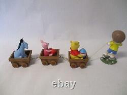 2012 Precious Moments Christopher Robin pulling Pooh Wagon Piglet Eeyore, 122406