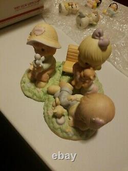 3 Precious Moments Limited Figurines Make Time for Loving, Caring and Sharing