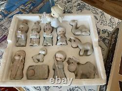 92 Angel + Precious Moments NATIVITY Come Let Us Adore Him 12pc Rare Turban Boy