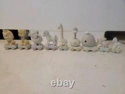 9 Precious Moments Animal Train Porcelain Figurines