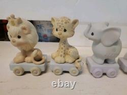 9 Precious Moments Animal Train Porcelain Figurines