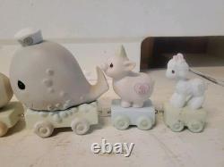 9 Precious Moments Animal Train Porcelain Figurines