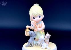 Adorable Girl with Kittens and Lantern Figurine Precious Moments Collectible