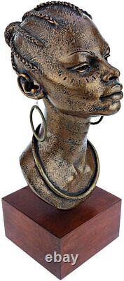 African Woman Figurines Precious Moments Negresse Princess Bust Statue Bronze