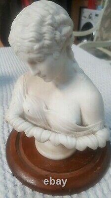 Antique/Vtg 9 Bust Victorian Lady Sculpture Statue Ceramic marble stone, mint