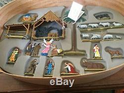 BERLINER ZINNFIGUREN Pewter Nativity SET IN WOOD BOX -HAND PAINTED