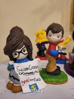 Big Bang Theory set of 6 Altered Not So Precious Moments fan art OOAK Gift