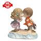 Bisque Porcelain Figurine Hand Painted Sweet Romantic Kiss On A Windswept Beach