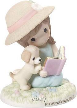 Christening Precious Moments Dog Girl Reading Book Ceramic Multipurpose Figurine
