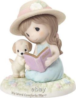 Christening Precious Moments Dog Girl Reading Book Ceramic Multipurpose Figurine