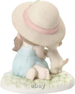 Christening Precious Moments Dog Girl Reading Book Ceramic Multipurpose Figurine