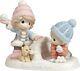 Christening Precious Moments Fun Boy And Girl Making Multicolor Porcelain
