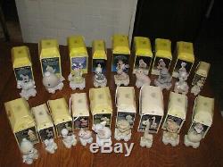 Complete 18 pc. Precious Moments Bisque Porcelain Birthday Train Set with Boxes