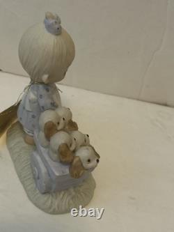 Enesco God Loveth A Cheerful Giver 1977 Precious Moments Free Puppies Mint