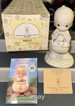 Enesco Precious Moments 1970's/1990's Figurine LOT of 6 With Boxes & Paperwork