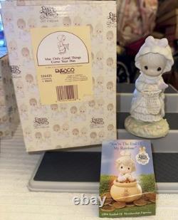 Enesco Precious Moments 1980's/1990's Figurine LOT of 9 With Boxes & Paperwork