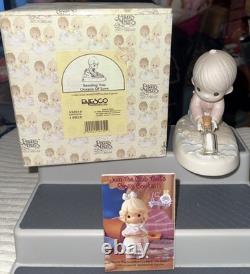 Enesco Precious Moments 1980's/1990's Figurine LOT of 9 With Boxes & Paperwork