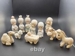 Enesco Precious Moments Come Let Us Adore Him 11 Piece Nativity Set 1982 E2395