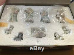 Enesco Precious Moments Complete Miniature Pewter Nativity Set NRFB + Angel