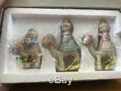 Enesco Precious Moments Complete Miniature Pewter Nativity Set NRFB + Angel