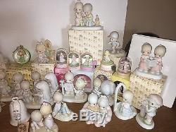Enesco Precious Moments Lot of 35 Porcelain Figurines & Water Globes