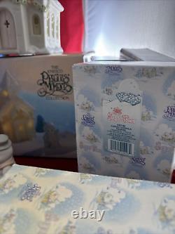 Enesco Precious Moments Sugar Town Lot of 13 Pc School, Church, Sams House, Bridge