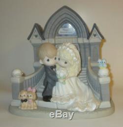 First Step Precious Moments Wedding Happy Anniversary Figurine Couple Display