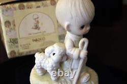 HE LEADETH ME Precious Moments SIGNED Sam Butcher Figurine 1978 / 1983 Fish Mark